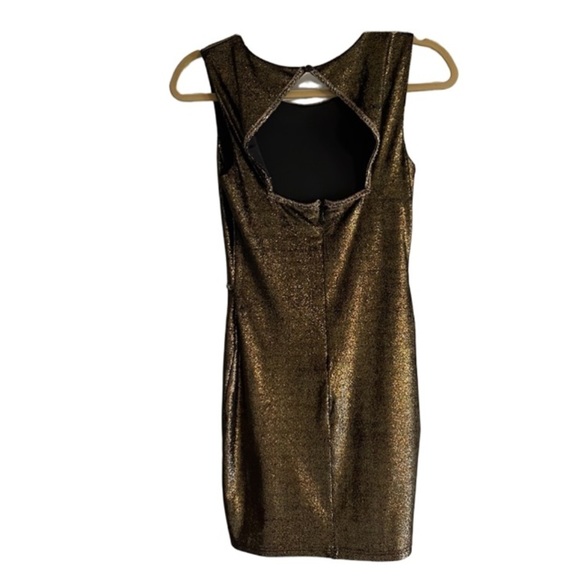 Gold Bebe bodycon mini dress with beaded details - Picture 2 of 5